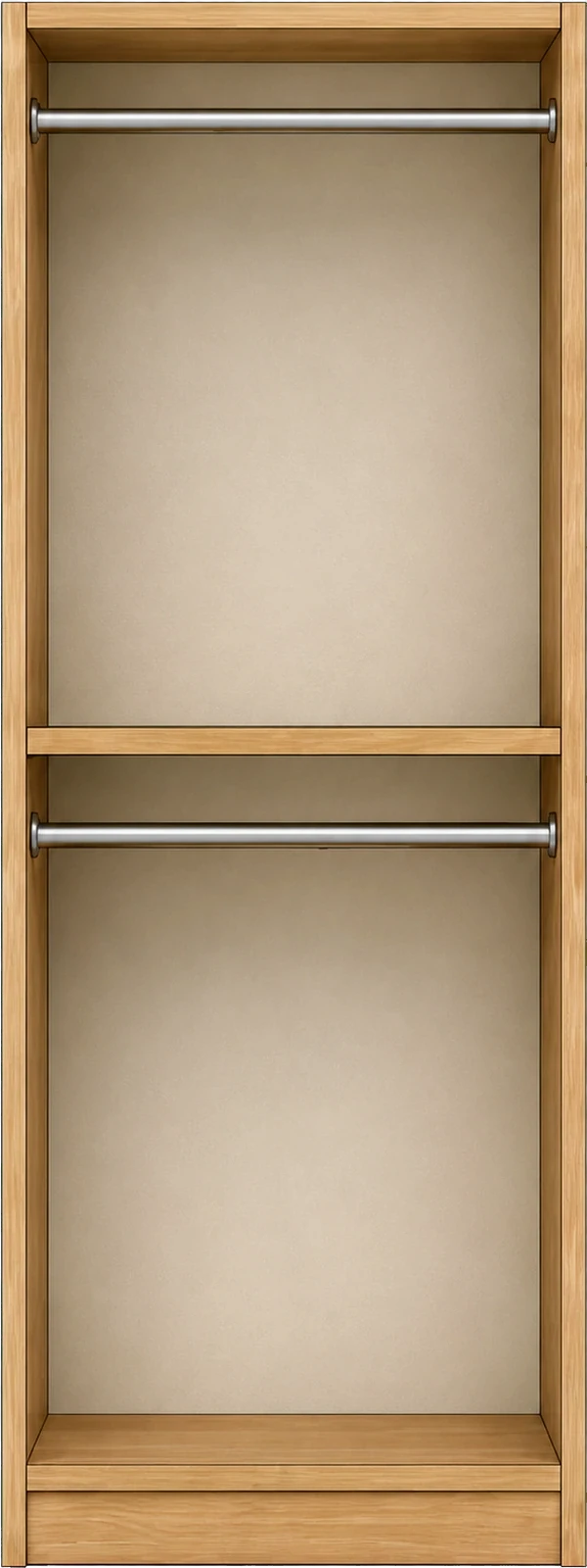 Modular closet bay double-hanging 2D visualization